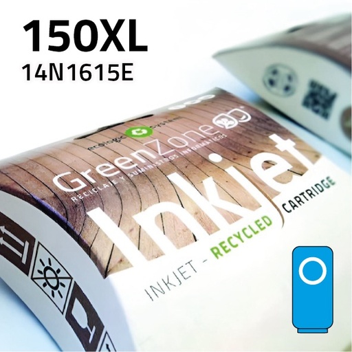 [GLC1615XC] Green Zone para Lexmark 14N1615E (150XL) Cian (18 ml)
