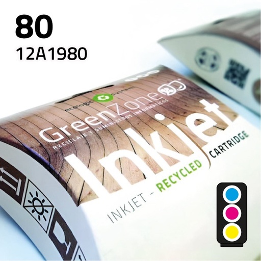 [GLC1980C] Green Zone para Lexmark 12A1980 (80) Color (30 ml)