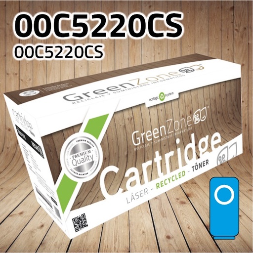 [GLTC520XC] Green Zone para Lexmark 00C5220CS Kit Toner Cian (3.000 Copias)