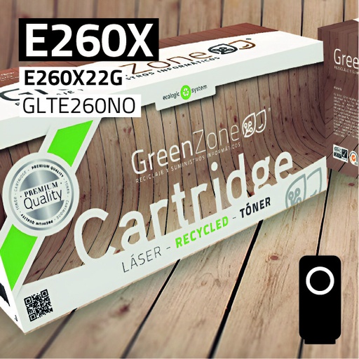 [GLTE260NO] Green Zone para Lexmark E260X22G Kit Tambor Negro (30.000 Copias)