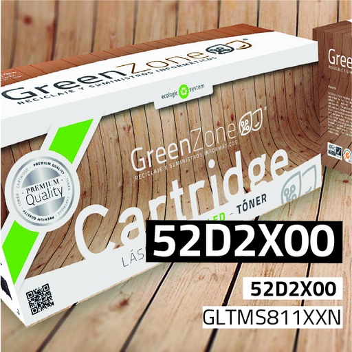 [GLTMS811XXN] Green Zone para Lexmark 52D2X00 Negro (45.000 Copias)