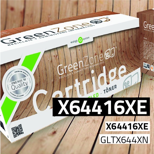[GLTX644XN] Green Zone para Lexmark X64416XE Negro (32.000 Copias)