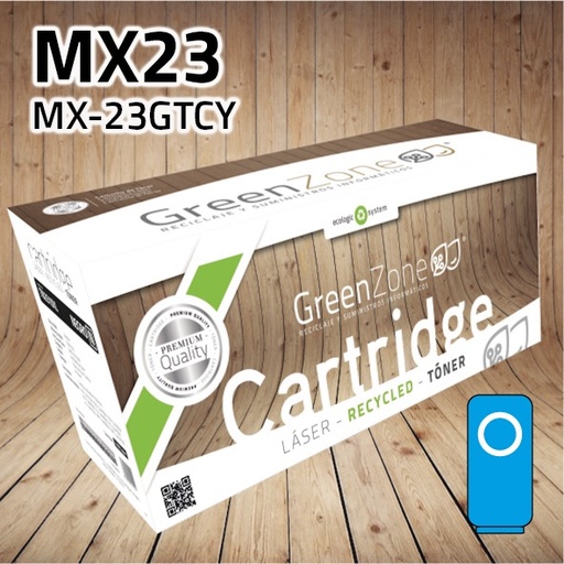 [GSHTMX23C] Green Zone para Sharp MX23 (MX-23GTCY) Kit Toner Cian (10.000 Copias) Polimerizado