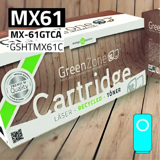 [GSHTMX61C] Green Zone para Sharp MX61 (MX-61GTCA) Kit Toner Cian (24.000 Copias)
