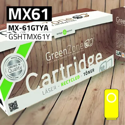 [GSHTMX61Y] Green Zone para Sharp MX61 (MX-61GTYA) Kit Toner Amarillo (24.000 Copias)