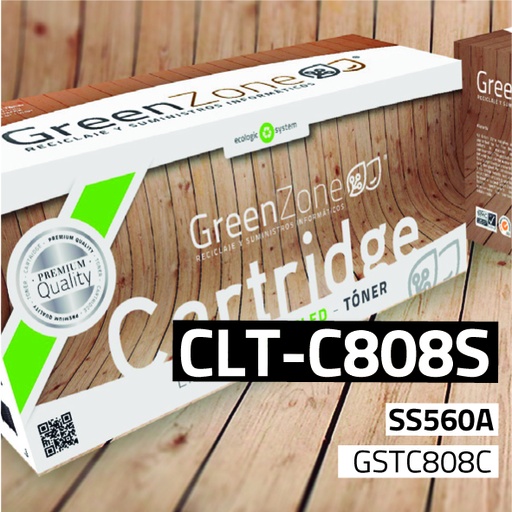 [GSTC808C] Green Zone para Samsung CLT-C808S Kit Toner Cian (20.000 Copias)