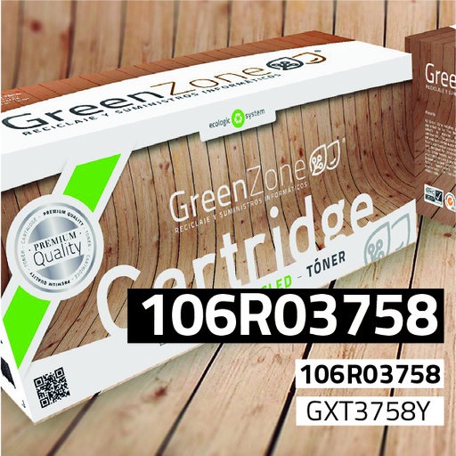 [GXT3758Y] Green Zone para Xerox 106R03758 Kit Toner Amarillo (10.100 Copias)