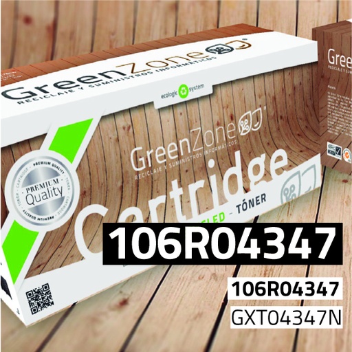 [GXT4347N] Green Zone para Xerox 106R04347 Kit Toner Negro (3.000 Copias)