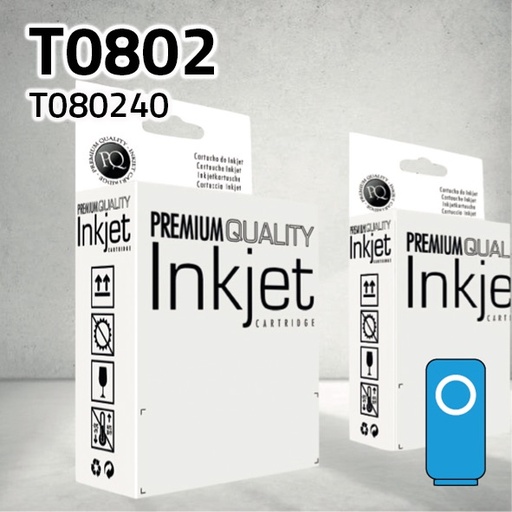 [CLECT080XC] Marca Clone para Epson T080240 XL Cian (19 ml)