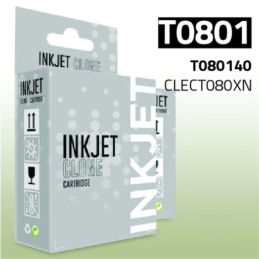 [CLECT080XN] Marca Clone para Epson T080140 XL Negro (19 ml)