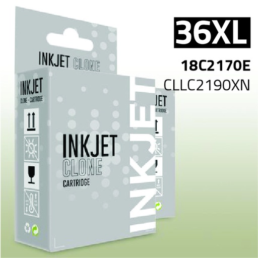 [CLLC2190XN] Marca Clone para Lexmark 18C2170E (36XL) / 018C2190E Negro XL (25 ml)