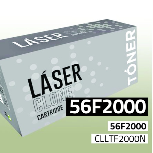 [CLLTF2000N] Marca Clone para Lexmark 56F2000 Kit toner Negro (6.000 Copias)