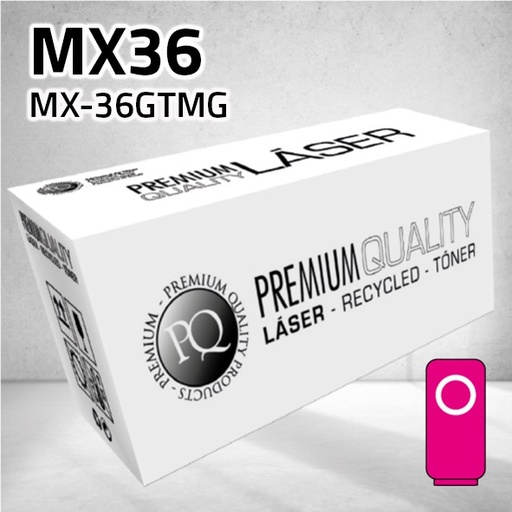 [CLSHTMX36M] Marca Clone para Sharp MX36 (MX-36GTMG) Kit Toner Magenta (15.000 Copias)
