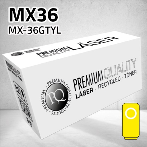[CLSHTMX36Y] Marca Clone para Sharp MX36 (MX-36GTYL) Kit Toner Amarillo (15.000 Copias)