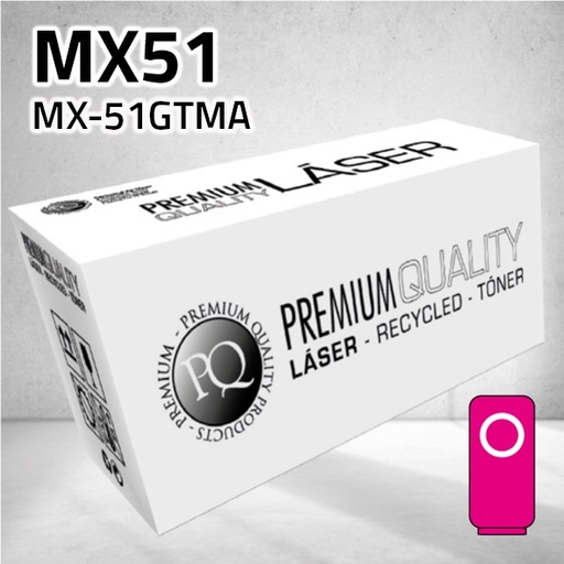 [CLSHTMX51M] Marca Clone para Sharp MX51 (MX-51GTMA) Kit Toner Magenta (18.000 Copias)