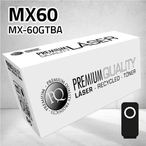 [CLSHTMX60N] Marca Clone para Sharp MX60 (MX-60GTBA) Kit Toner Negro (40.000 Copias)
