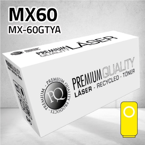 [CLSHTMX60Y] Marca Clone para Sharp MX60 (MX-60GTYA) Kit Toner Amarillo (40.000 Copias)
