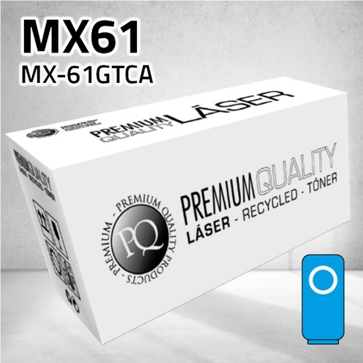 [CLSHTMX61C] Marca Clone para Sharp MX61 (MX-61GTCA) Kit Toner Cian (24.000 Copias)