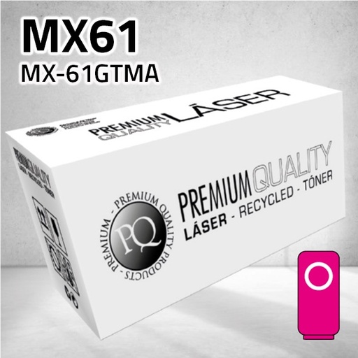 [CLSHTMX61M] Marca Clone para Sharp MX61 (MX-61GTMA) Kit Toner Magenta (24.000 Copias)