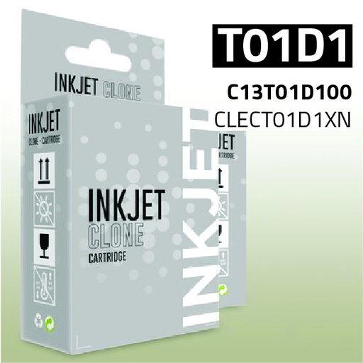 [CLECT01D1XN] Marca Clone para Epson T01D1 XXL Negro Tinta pigmentada (50.000 Copias)