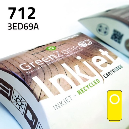 [GHCED69Y] Green Zone para HP 3ED69A (712) Amarillo (29 ml)