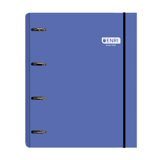 [400186401] Enri Carpeta A4 - Tapa Extradura - 4 Anillas - Color Azul