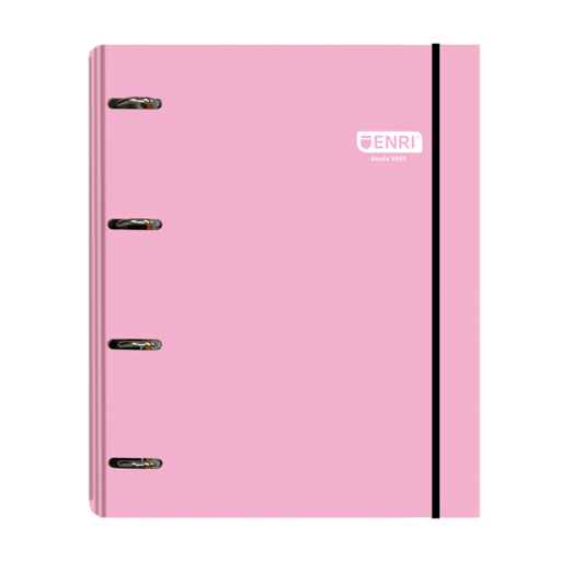 [400186402] Enri Carpeta A4 - Tapa Extradura - 4 Anillas - Color Rosa