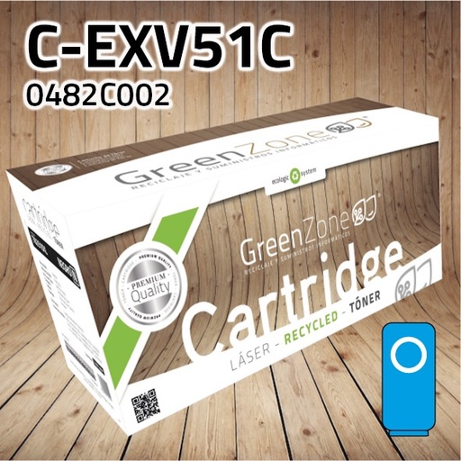 [GCTCEXV51C] Green Zone para Canon (C-EXV51) 0482C002 Cian (60.000 Copias) Polimerizado
