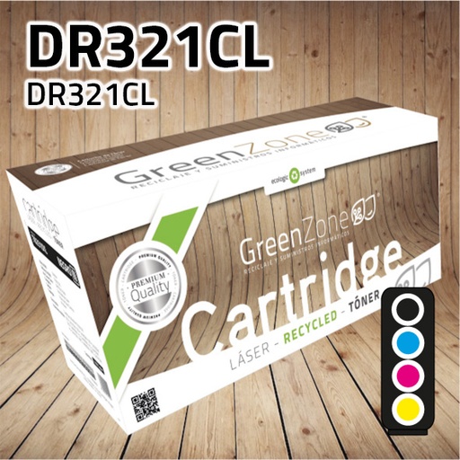 [GBTDR321NO] Green Zone para Brother DR321CL Kit Tambor B/C/M/Y (25.000 Copias)