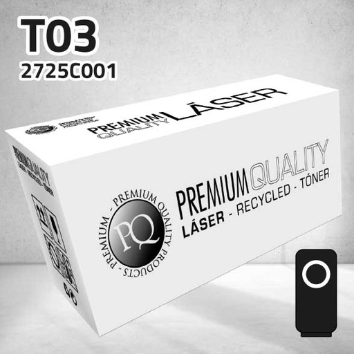 [CLCT2725N] Marca Clone para Canon (T03) 2725C001 Negro (51.500 Copias)