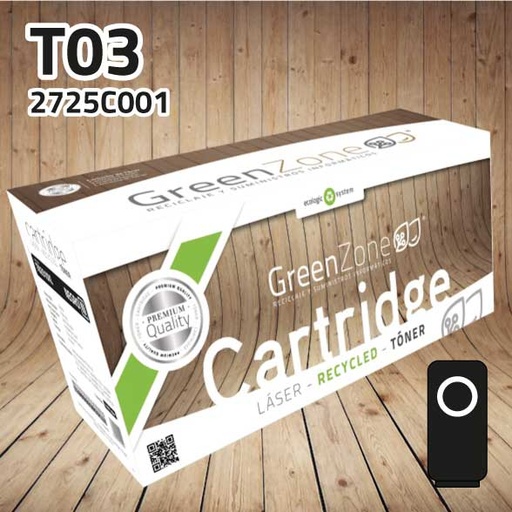 [GCT2725N] Green Zone para Canon (T03) 2725C001 Negro (51.500 Copias)